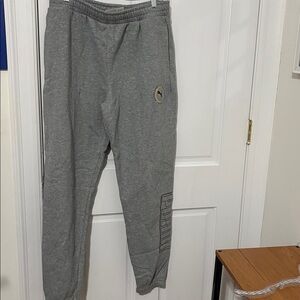 Puma Men's Gray Joggers with Logo